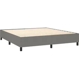 vidaXL Boxspringbett mit Matratze & LED Dunkelgrau 180x200 cm Stoff