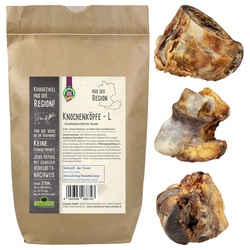 Schecker Knochenköpfe - aus der Region große Endstücke von Bullen Oberschenkelknochen Futter 3x500 g