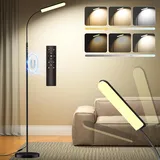 AmazeFun Stehlampe Wohnzimmer, LED Stehlampe Dimmbar, 18W Leselampe Stehlampe 360° Verstellbarer Schwanenhals, Modern Stehleuchte mit Fernbedienung und Touch Control für Schlafzimmer Büro Wohnzimmer