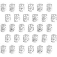 Aluminium Dread Lock, 30 Stück Metall Cuffs Dreadlocks, Haarschmuck, Flechtet Haar Schmuck, Dreadlocks Zubehör (Silber)
