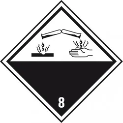 Dreifke® Verpackungskennz.Kl.8 Ätzende Stoffe, Haftpapier, permanent, 100x100mm, 1000/Rolle
