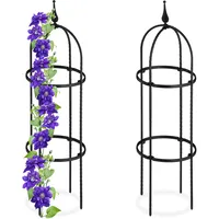 Relaxdays Obelisk Rankhilfe 85 x 25 x 25 cm Schwarz