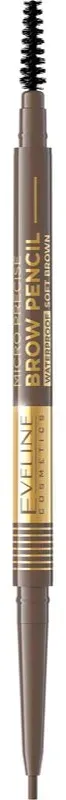 Eveline Cosmetics Micro Precise wasserfester Eyeliner mit 2 in 1 Bürste Farbton 02 Soft Brown 4 g