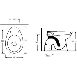 Belvit Stand-WC mit WC-Sitz Bahama Beige