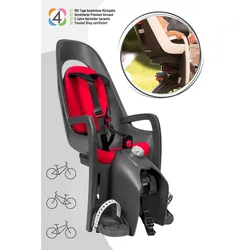 Hamax Caress Fahrradkindersitz inkl. Gepäckträger-Adapter, Farbe: Grau / Rot