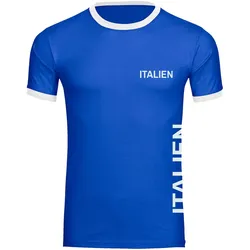 multifanshop Kontrast T-Shirt - Italien - Brust & Seite - Druck weiß - Männer