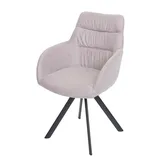 MCW Esszimmerstuhl MCW-J69, Küchenstuhl Stuhl mit Armlehne, drehbar Auto-Position, Samt ~ creme-beige