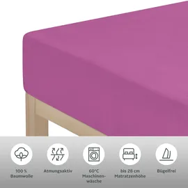 OTTO home Spannbettlaken Blackberry Single-Jersey 140 x 200 cm beere