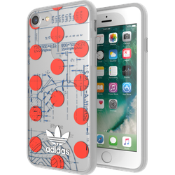 adidas 70’s (iPhone 6, iPhone 6s, iPhone 7, iPhone 8, iPhone SE (2020), iPhone SE (2022)), Smartphone Hülle, Rot, Transparent