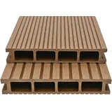 vidaXL Terrassendielen, WPC Hohlkammer Terrassenfliesen mit Zubehör 36 m2 2,2 m Teak