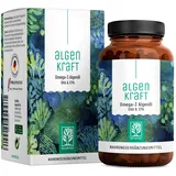 NATURTREU® Algenkraft - Omega 3 Vegan aus Algenöl – 1000mg Omega 3 Algenöl aus nachhaltigen Kulturen - Mikroalgenöl hochdosiert DHA & EPA im optimalen Verhältnis - Laborgeprüft