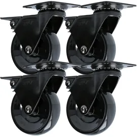 MS Beschläge Möbelrolle 75 mm Schwarz