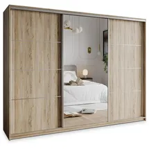 masseno Schwebetürenschrank VARO 250 x 205 x 60 cm Braun