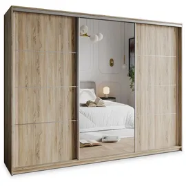 masseno Schwebetürenschrank VARO 250 x 205 x 60 cm Braun