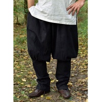 Battle Merchant Wikinger-Kostüm Wikinger-Hose / Rushose Olaf, schwarz L schwarz L - L