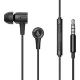 Edifier P205 In-Ear-Kopfhörer mit Mikrofon und Inline-Steuerung, Stereo-3,5-mm-Ohrstöpsel mit Kabel, für Anruf/Musik/Spiel/Sport, Schwarz