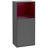 Villeroy & Boch Villeroy und Boch Finion Seitenschrank F510HBGK 41,8x93,6x27cm, rechts, Regal oben Peony Matt, Anthracite matt