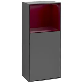 Villeroy & Boch Villeroy und Boch Finion Seitenschrank F510HBGK 41,8x93,6x27cm, rechts, Regal oben Peony Matt, Anthracite matt