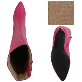 Stiefelparadies Damen Klassische Stiefel in Fuchsia,