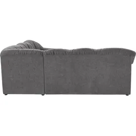 DOMO collection Ecksofa »Papenburg B/T/H: 242/190/84 cm L-Form« wahlweise mit Bettfunktion, Langer Schenkel links oder rechts, grau