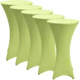 Beautissu Stehtischhusse Stretch Grün Ø 80 cm 5er Set