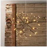 STAR TRADING 3D-LED-Hängestern'Firework' 48 warmwhite LED gold, ca. 30x30 cm