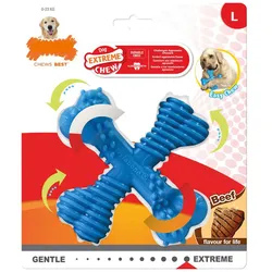 Beißring für Hunde Nylabone Dura Chew Kreuz L Rindfleisch – Kauspielzeug für starke Zähne