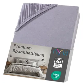 nyvi Spannbettlaken Jersey-Elasthan 180 x 200 - 200 x 220 cm grau
