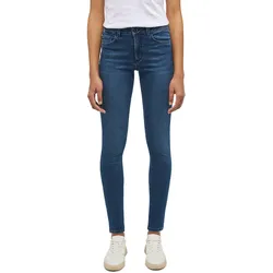 Skinny-fit-Jeans MUSTANG "Style Shelby Skinny", Damen, Gr. 31, Länge 32, blau (medium schwarz), Denim/Jeans, Obermaterial: 82% Baumwolle, 16% Polyester, 2% Elasthan, casual, skinny fit, Jeans