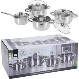 Excellent Houseware Kochtopfset Topf-Set 8-tlg. Kochtopf + Glasdeckel