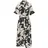 VIVANCE Hemdblusenkleid Schwarz/Sand Blumen 40