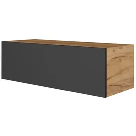 Planetmöbel West TV-Schrank, Fernsehtisch 100 cm lang, TV-Board hängend oder stehend, Fernsehschrank für Wohnzimmer, TV Möbel 37,8 x 100 x 30 cm, Gold Eiche anthrazit