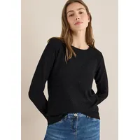 Cecil Glitzer Strukturshirt - Schwarz