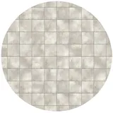 OnlyWow Badematte Kacheln - Natürlich - Grau, Höhe 10 mm, Polyester, Rund, Badezimmerteppich, Badteppich, Rutschfest, Badvorleger, Waschbar grau Rund | 70 cm x 70 cm x 10 mm