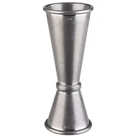 APS 93355 Barmaß, Ø 4 cm, Höhe 11 cm, Edelstahl, Füllmenge 15/25 / 35/50 ml, Antik-Edelstahl-Look