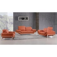 JVmoebel Sofa Polster Leder Sitz XXL Big 3 Sitzer (ohne 2+1) Sofa Couch Design Couchen orange