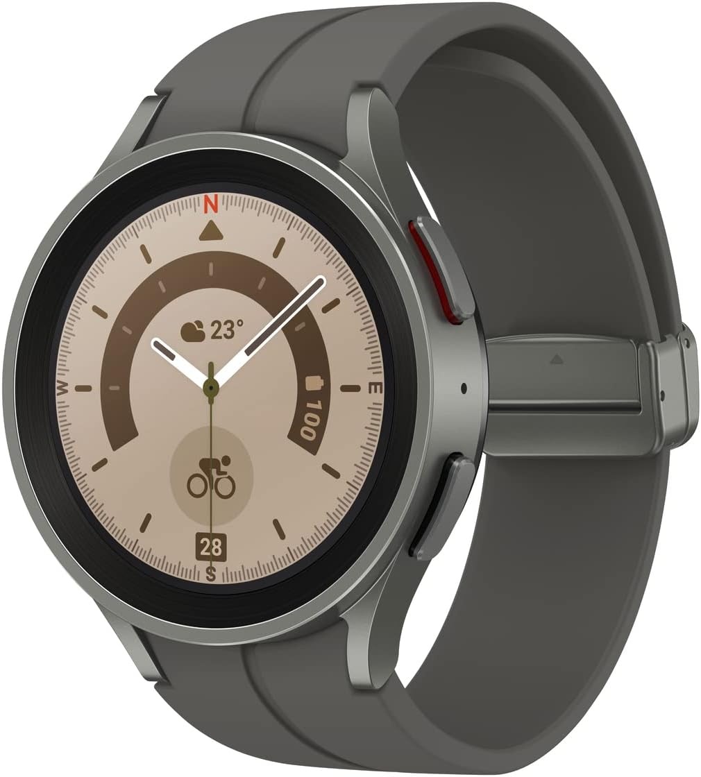 Samsung Galaxy Watch 5 Pro [WiFi + LTE, inkl. Sportarmband grau] 45mm Titangehäuse grau (Neu differenzbesteuert)