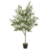 ML-Design Künstlicher Olivenbaum im Topf 150cm Groß, mit Naturholzstamm