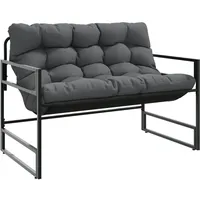 VidaXL Gartenbank mit Kissen Anthrazit 113 cm Stahl
