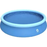 Avenli Prompt Set Pool Aufblasbar Rund 420 x 84 cm Blau mit Reparaturaufkleber und Bodenablassventil