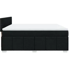 vidaXL Boxspringbett mit Matratze Schwarz 180x200 cm Stoff