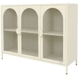 ML-Design Vitrinenschrank 120 x 93 x 40 cm Creme / Weiß