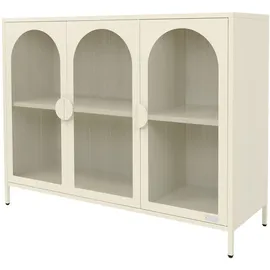 ML-Design Vitrinenschrank 120 x 93 x 40 cm Creme / Weiß