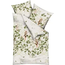 KAEPPEL Bettwäsche Eichkätzchen Feinbiber Oliv Größe 1x 135x200 cm + 1x 80x80 cm