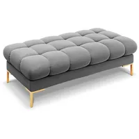 Micadoni Bank, Hellgrau, 2-Sitzer, 133x41x62 cm, Hergestellt in Europa,