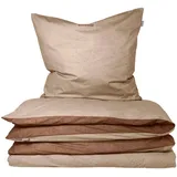 SCHIESSER Bettwäscheset Doubleface - Feinbiber - 2-teilig - 135 x 200 cm - Sand