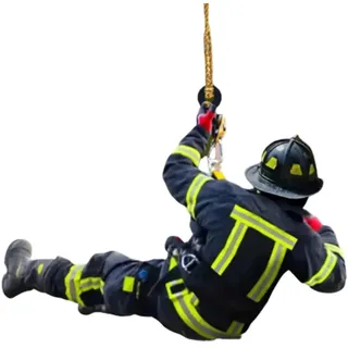 Weihnachten Feuerwehrmann Anhänger Weihnachtsbaum Dekoration Holz Anhänger Feuer Keychain New Peripherieauto