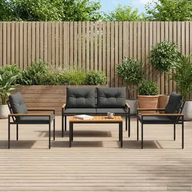 vidaXL Gartenmöbel-Set 4-tlg. Dunkelgrau