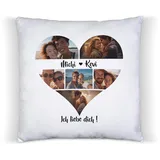 Yuweli® Fotogeschenke mit eigenem Foto Personalisierte Geschenke Männer Frauen Fotokissen mit eigenem Foto Personalisiert mit Foto (Herz)