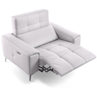Sofanella 2-Sitzer Sofanella SALENTO Leder Relaxsofa 2-Sitzer Ledergarnitur in Weiß weiß